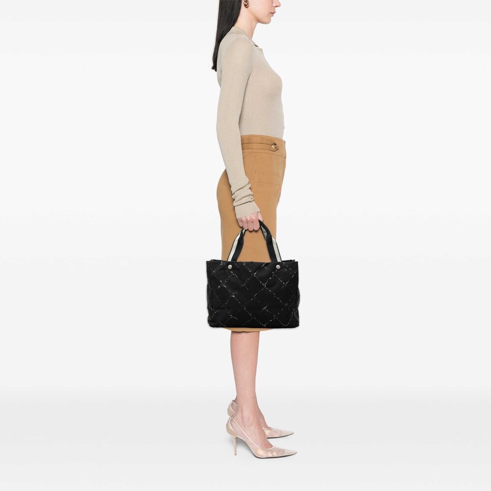 Pre-Loved Chanel Old Travel Line Nylon Tote View 6